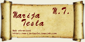 Marija Tesla vizit kartica